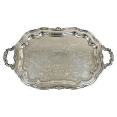 Bandeja vintage Oneida Heirloom Melon Plato grande plateado estilo victoriano