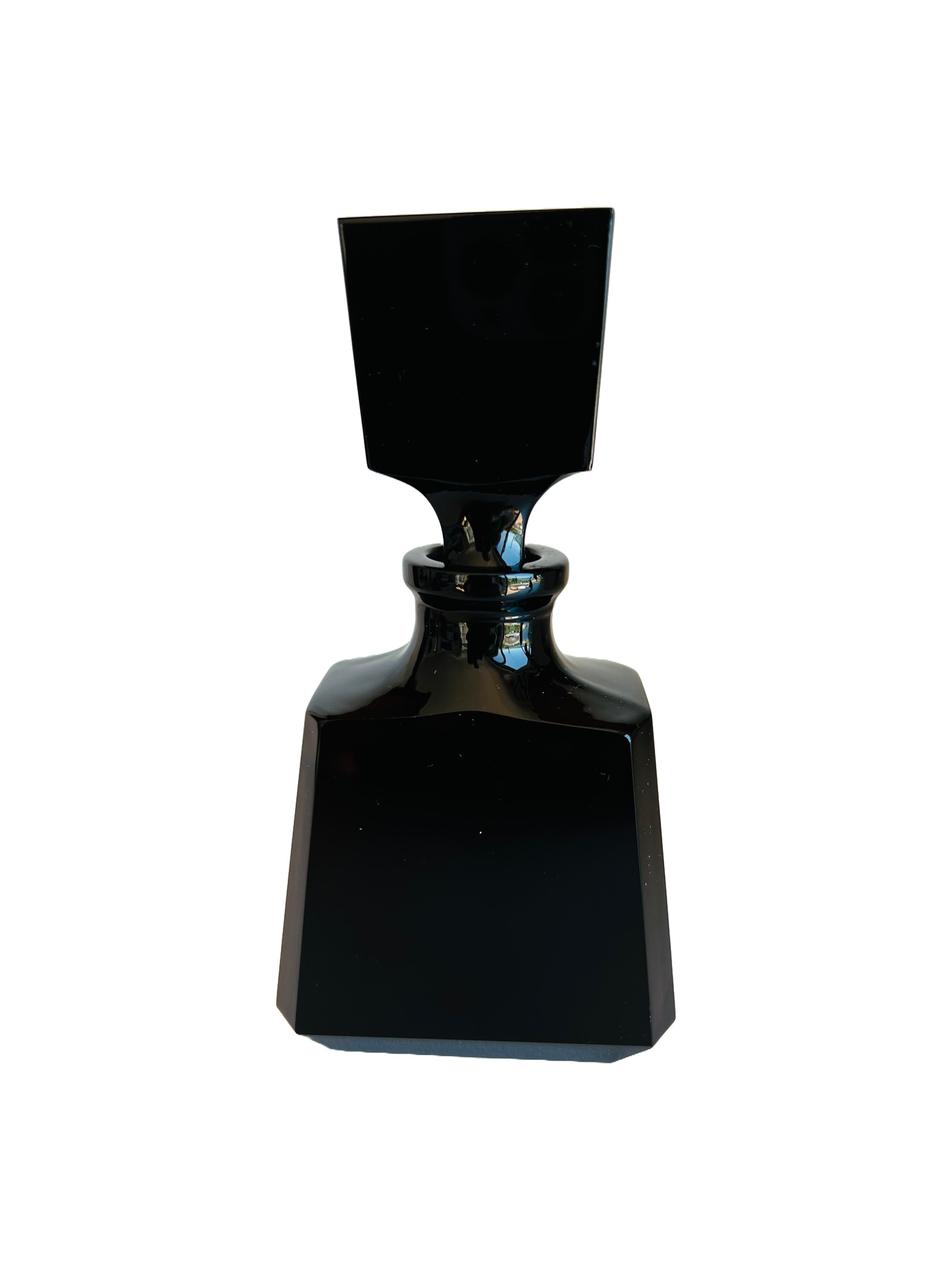  Bouteille de parfum vintage Oneida en cristal de plomb soufflé à la main et en verre noir Pour femmes 