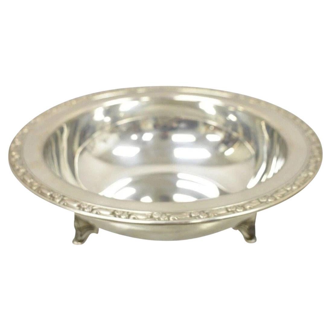 Vintage Oneida Ltd Rose Design Silver Plated 10.5" Round Vegetable Serving Bowl For Sale