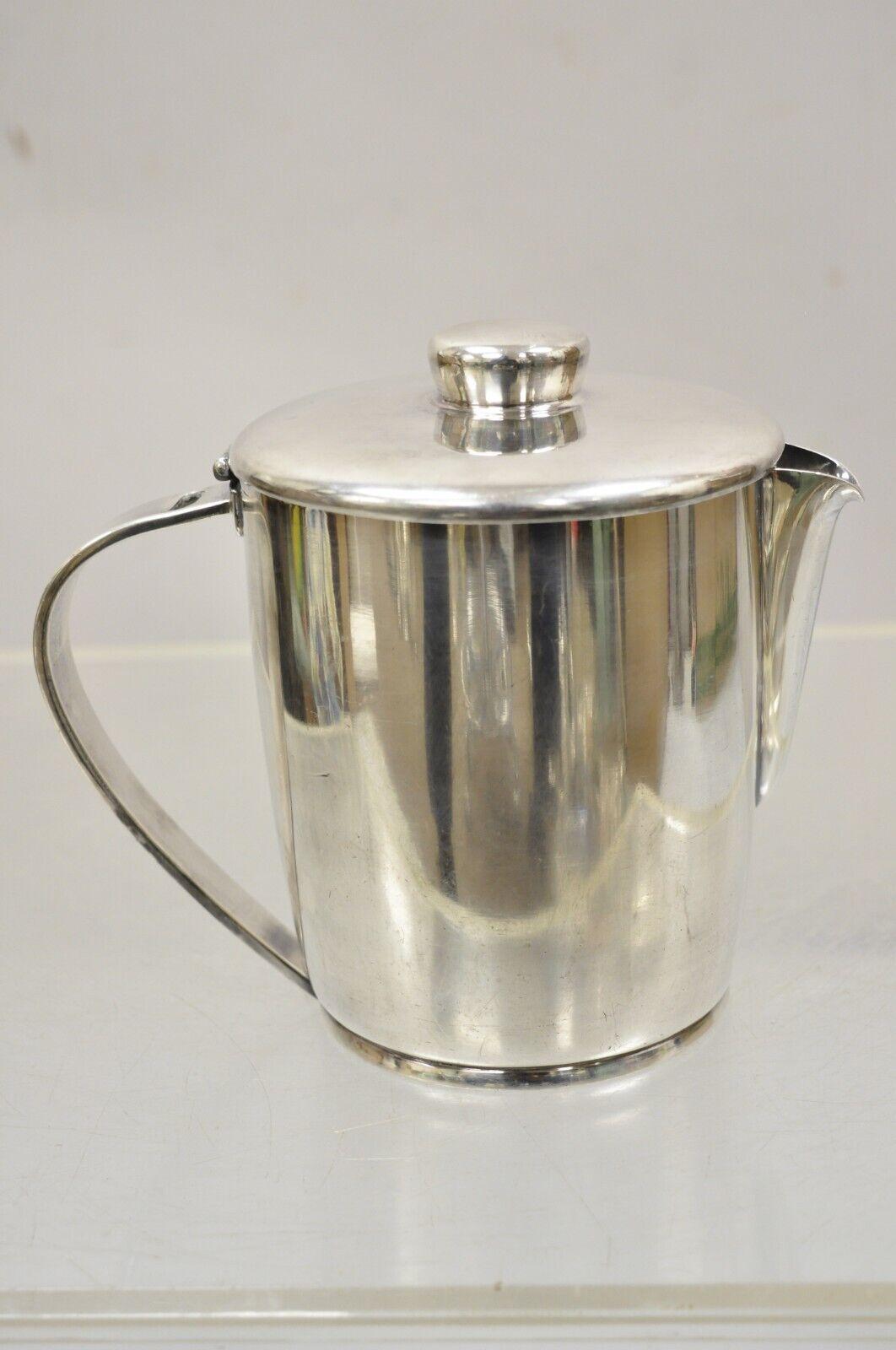 Vintage Oneida Sambonet Italy Silver Plated Modern Coffee Pot Water Pitcher For Sale 4