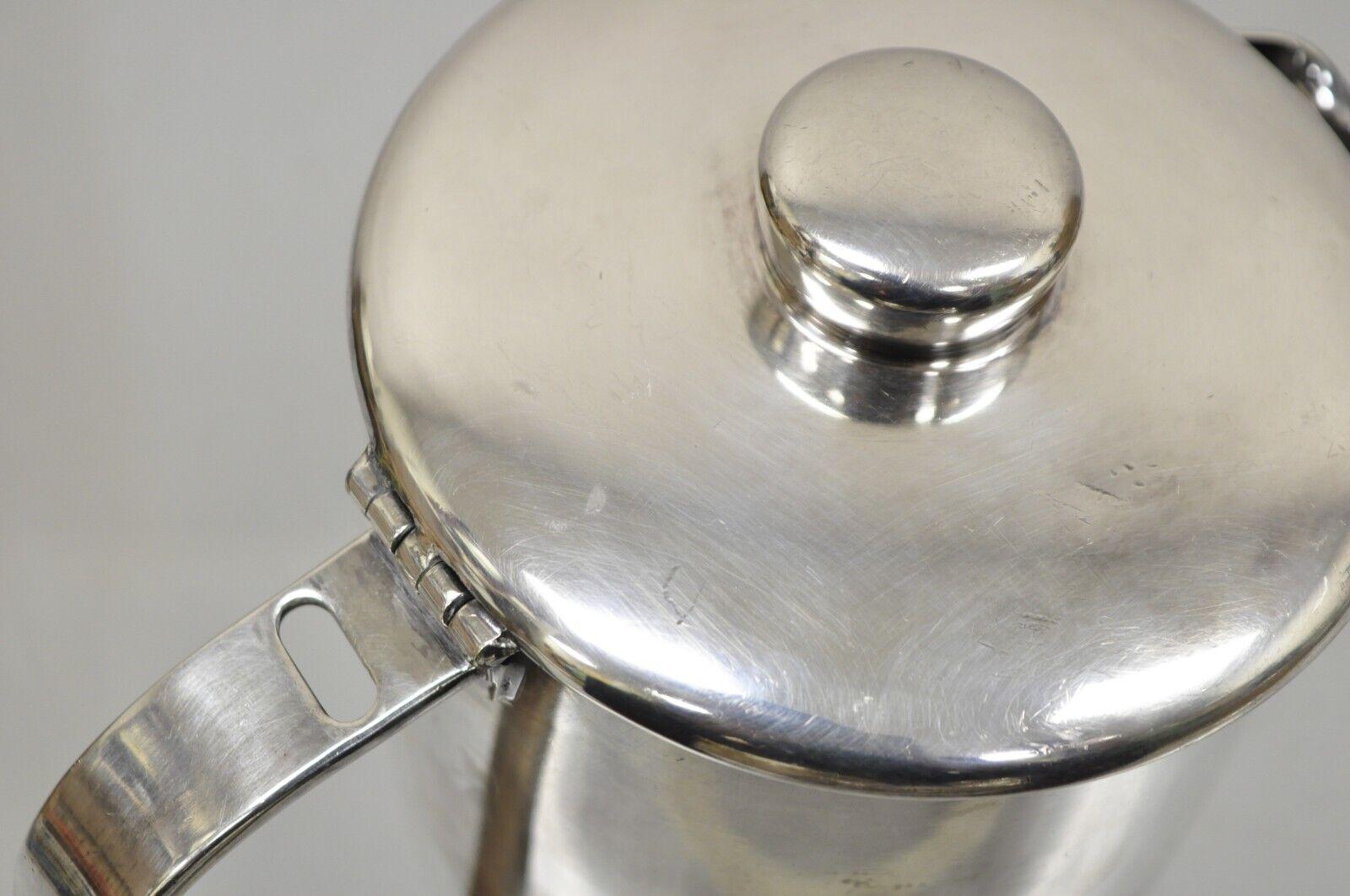 20ième siècle Pichet à eau moderne en métal argenté Oneida Sambonet Italie en vente