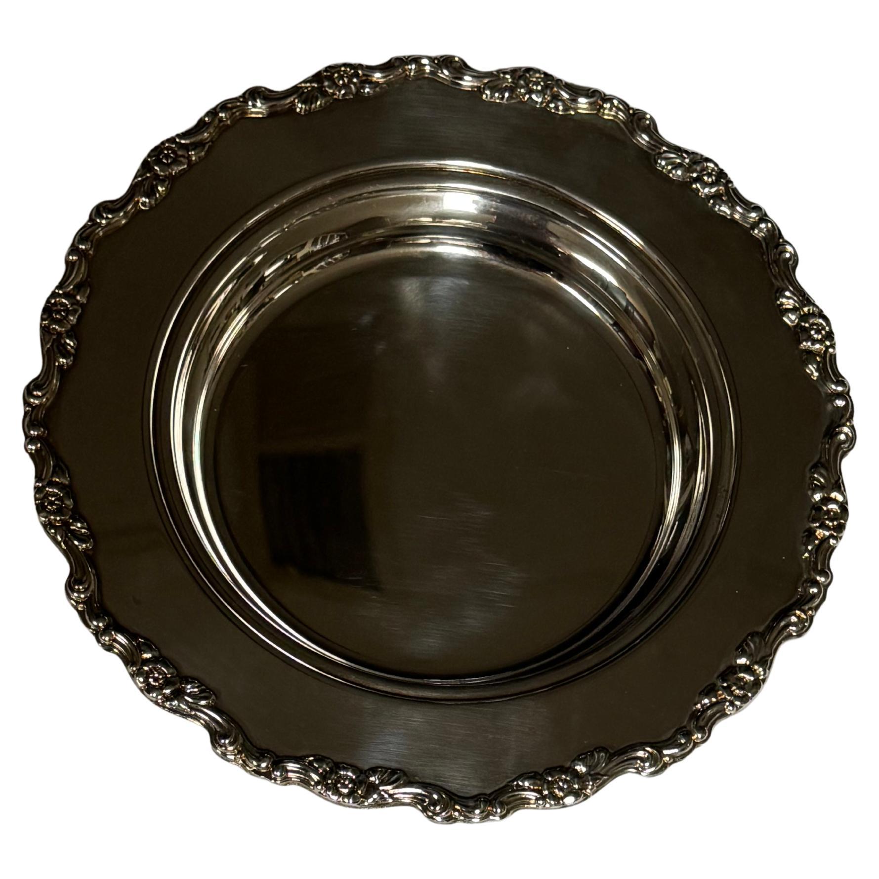 Vintage Oneida silver plate coaster made in USA For Sale