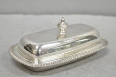 Vintage Oneida Silver Plated Covered Butter Dish w/ Glass Liner (A)