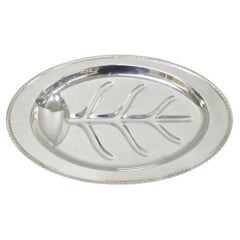 Vintage Oneida Silver Plated Regency Oval Meat Cutlery Serving Platter Tray