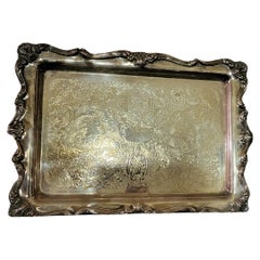 Bandeja vintage Oneida plateada - 13,5" x 9,5