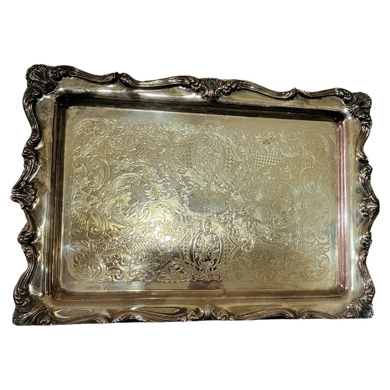 Vintage Oneida Silver Plated Tray x For Sale at 1stDibs
