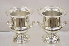 Vintage Oneida Silver Plated Trophy Cup Champagne Chiller Ice Bucket - a Pair
