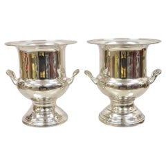 Vintage Oneida Silver Plated Trophy Cup Champagne Chiller Ice Bucket - a Pair