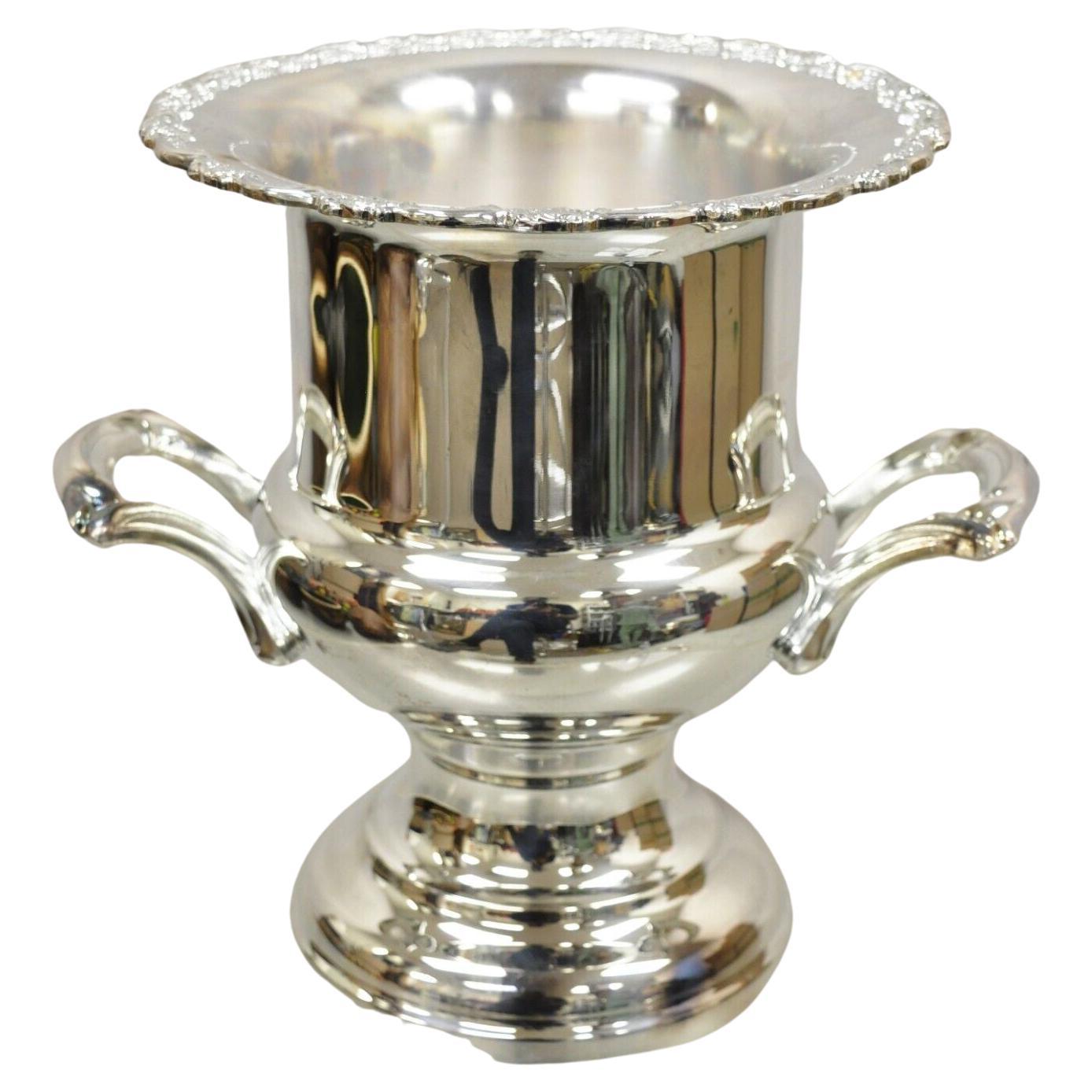 Cubitera vintage Oneida plateada estilo victoriano para enfriar vino y champán en venta