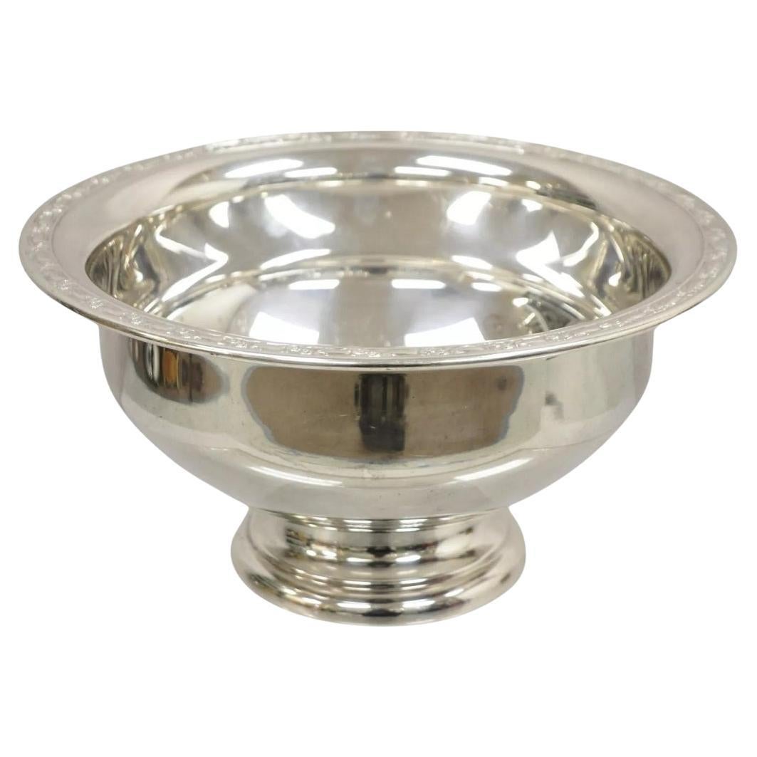 Vintage Oneida USA Moderna Jarra con Base de Pedestal Plateada en venta