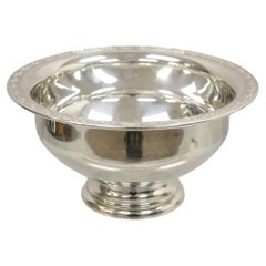 Vintage Oneida USA Modern Silver Plated Pedestal Base Punch Bowl