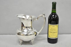 Vintage Oneida Victorian Silver Plated Ice Lip Footed Lemonade Water Pitcher (pichet à eau)