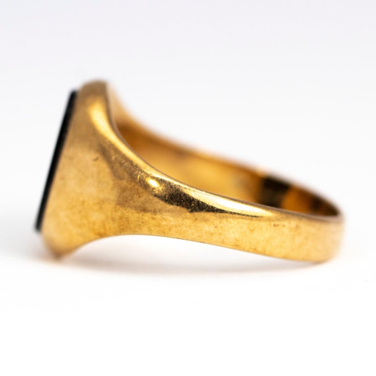 9K Gold Black Onyx Signet Ring - Fallers -  - Fallers Irish  Jewelry