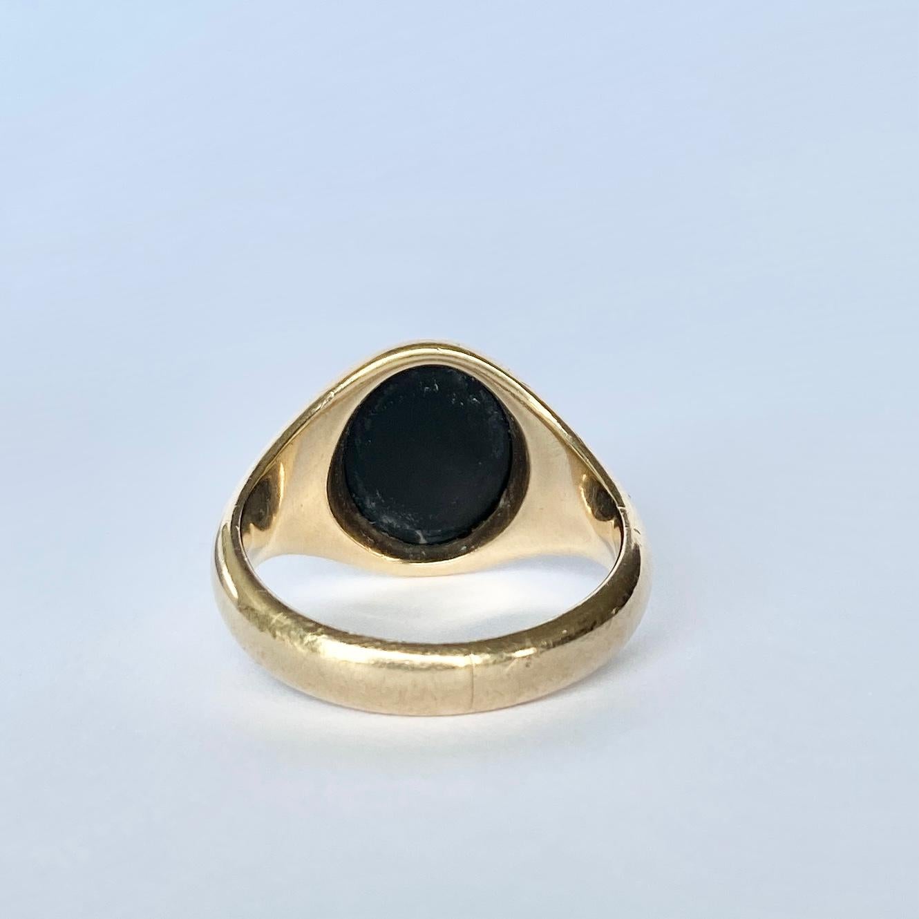 vintage onyx signet ring