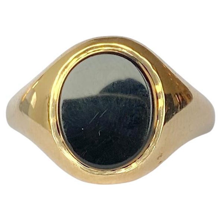 Vintage Onyx and 9 Carat Gold Signet Ring For Sale at 1stDibs | black onyx  signet ring meaning, 9 ct gold meaning, 9 stone ring meaning