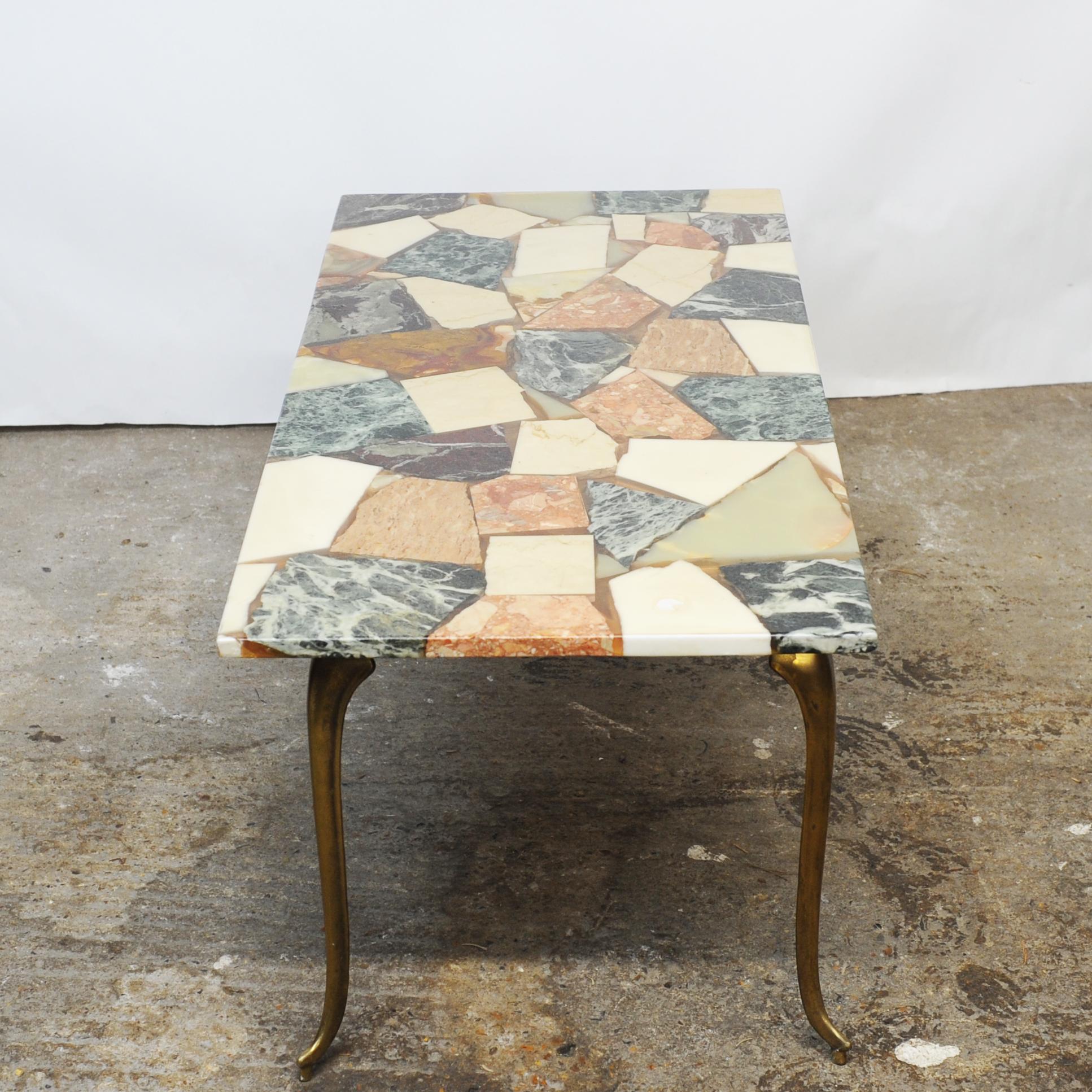Vintage Onyx and Resin Mosaic Style Coffee Table, 1970s For Sale 6