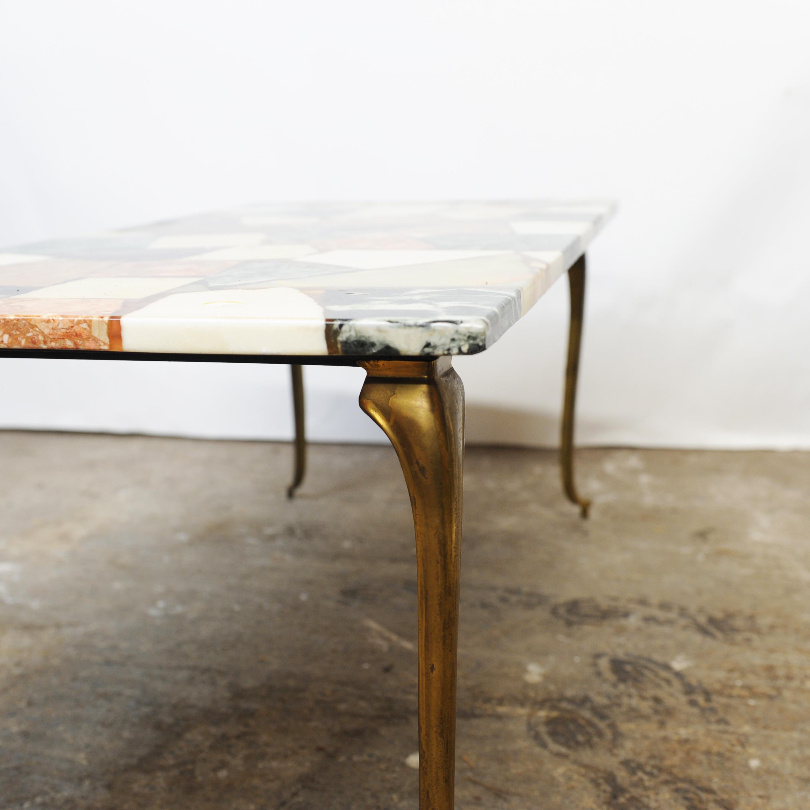 Vintage Onyx and Resin Mosaic Style Coffee Table, 1970s For Sale 9