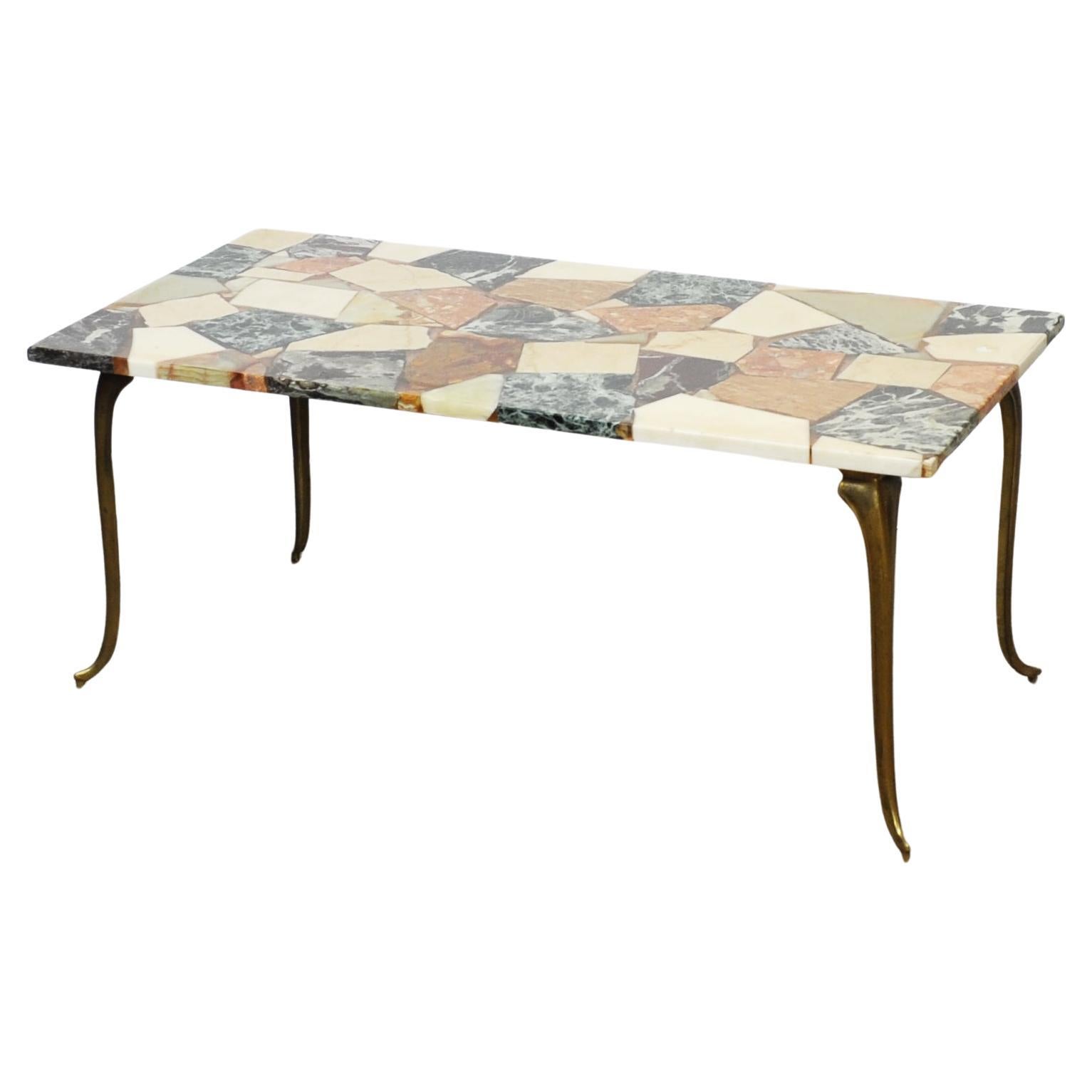 Vintage Onyx and Resin Mosaic Style Coffee Table, 1970s For Sale