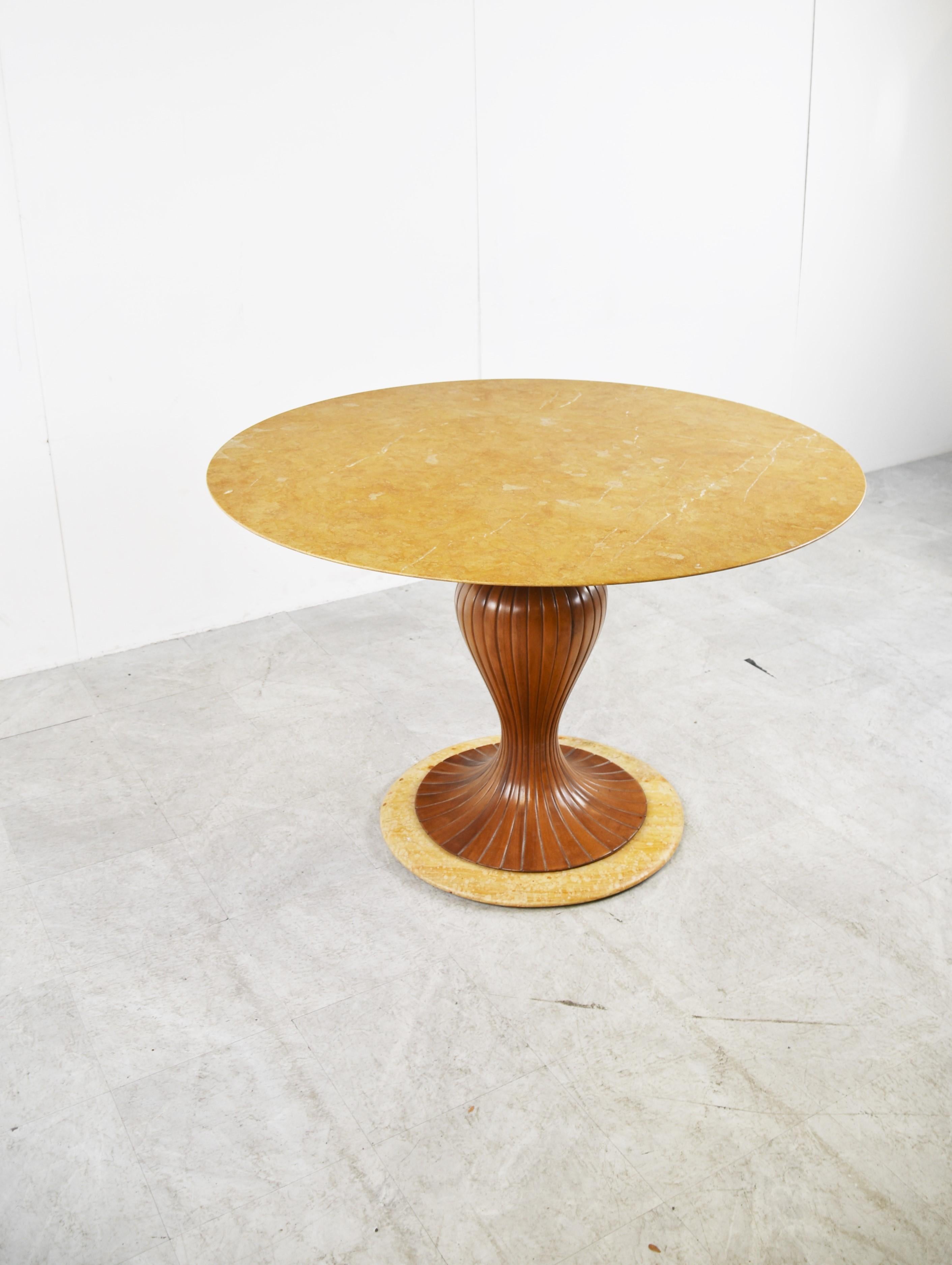 Vintage Onyx Dining Table by Vittorio Dassi, 1950s In Good Condition For Sale In HEVERLEE, BE