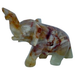 Vintage Onyx Elephant Sculpture or Figurine