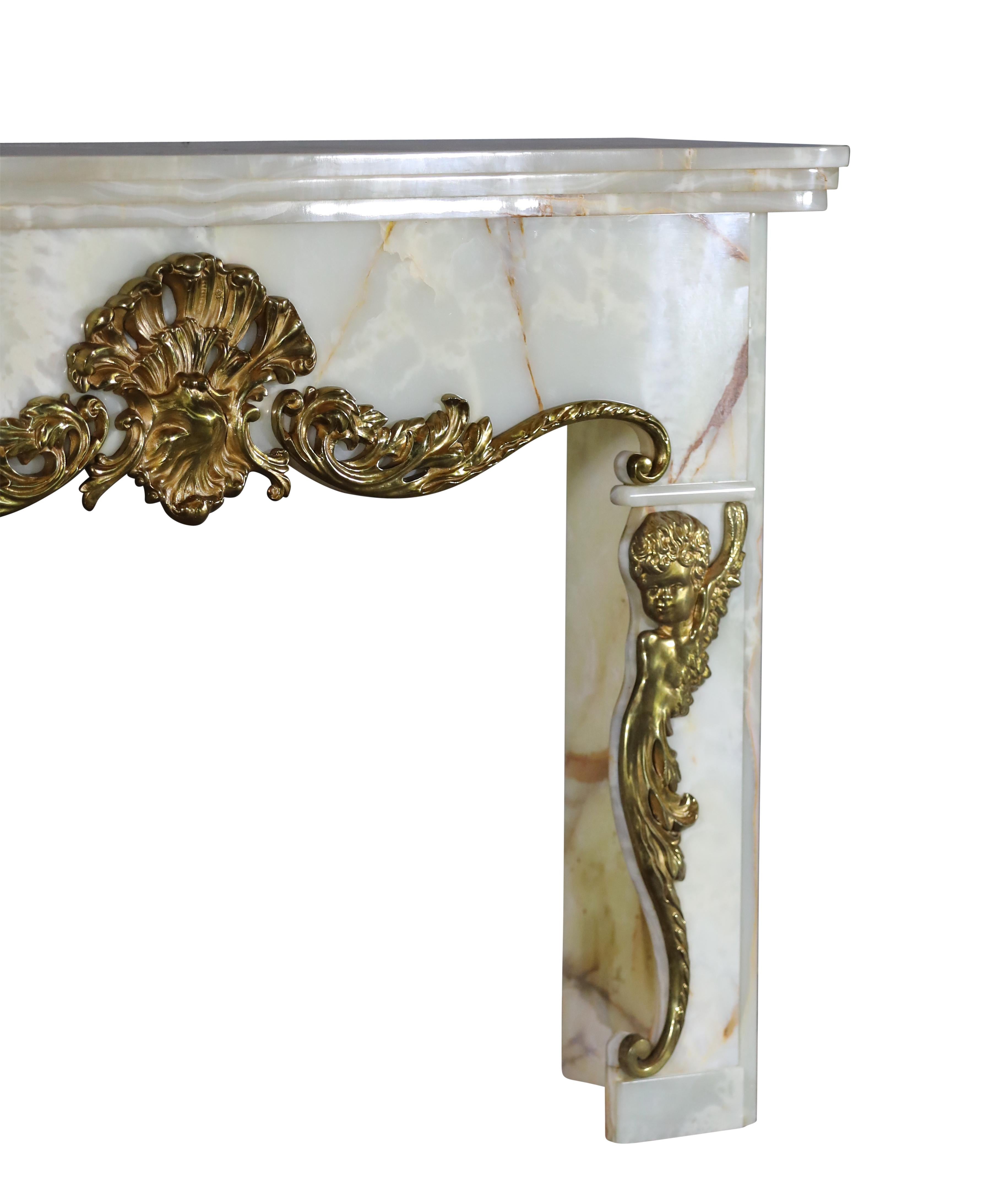 Onyx-Kaminumrandung Vintage aus Belgien im Angebot 5