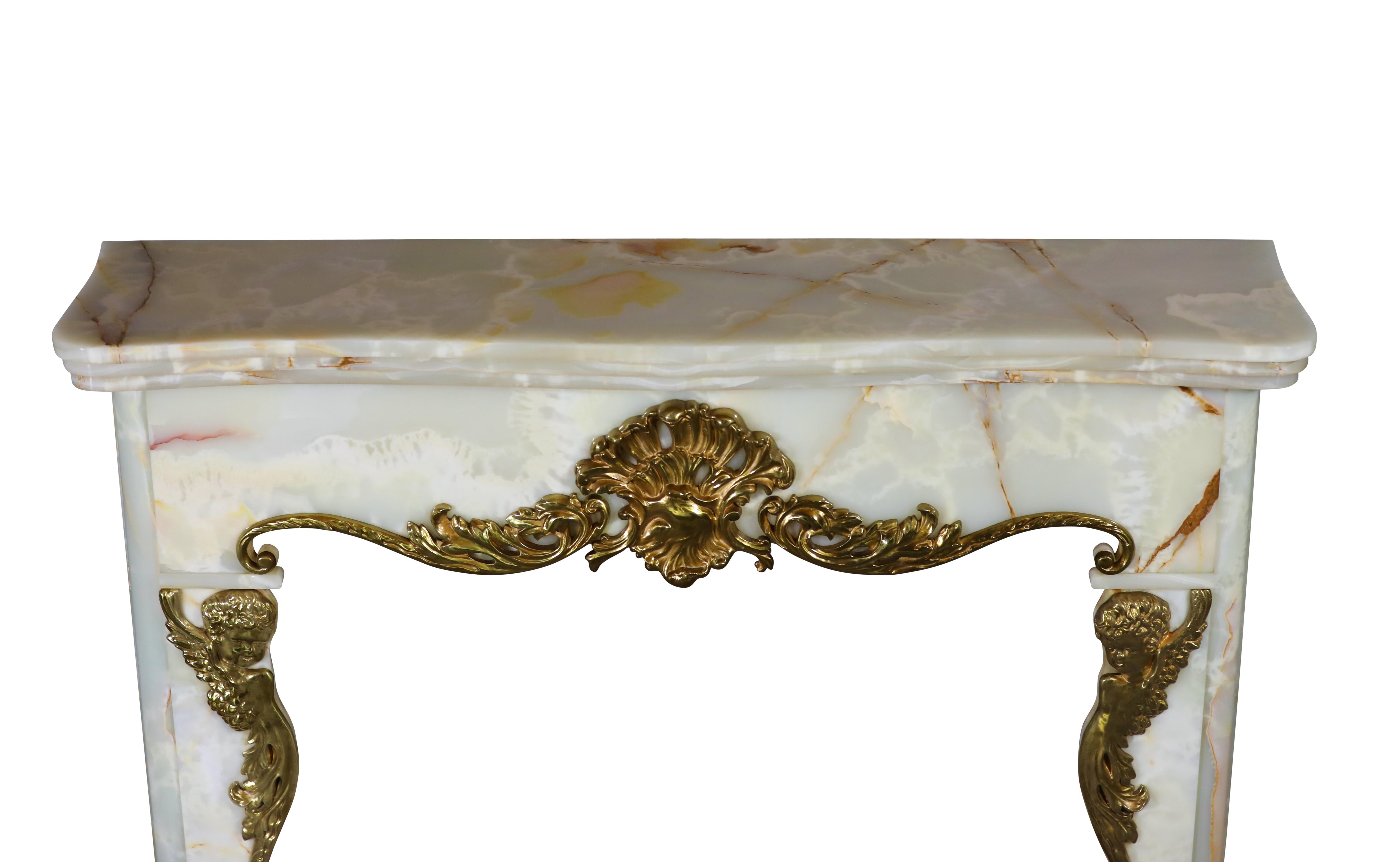 Onyx-Kaminumrandung Vintage aus Belgien im Angebot 11