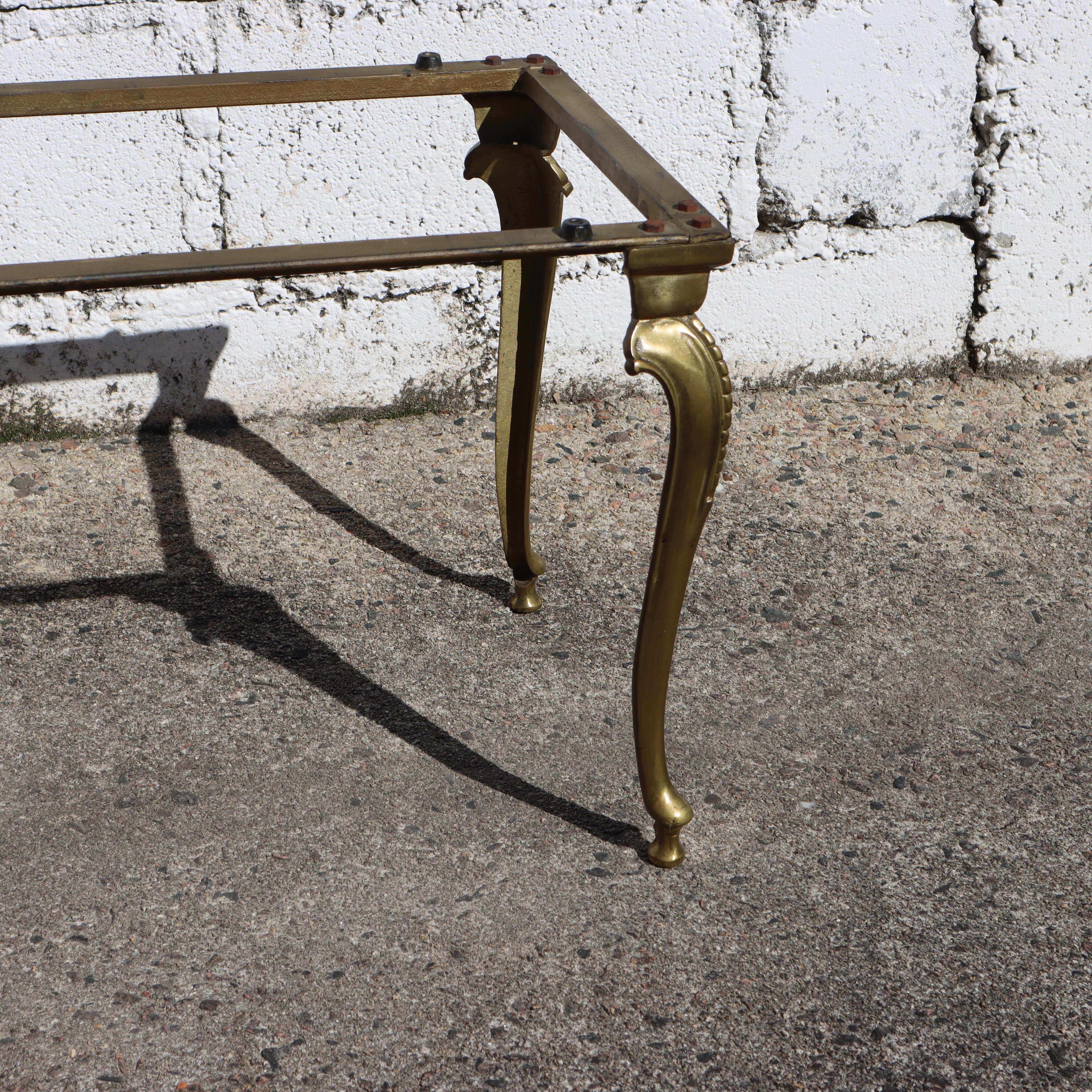 Vintage Onyx Marble and Brass Cocktail Table-Lounge Table-Style Louis XV-60s im Angebot 3