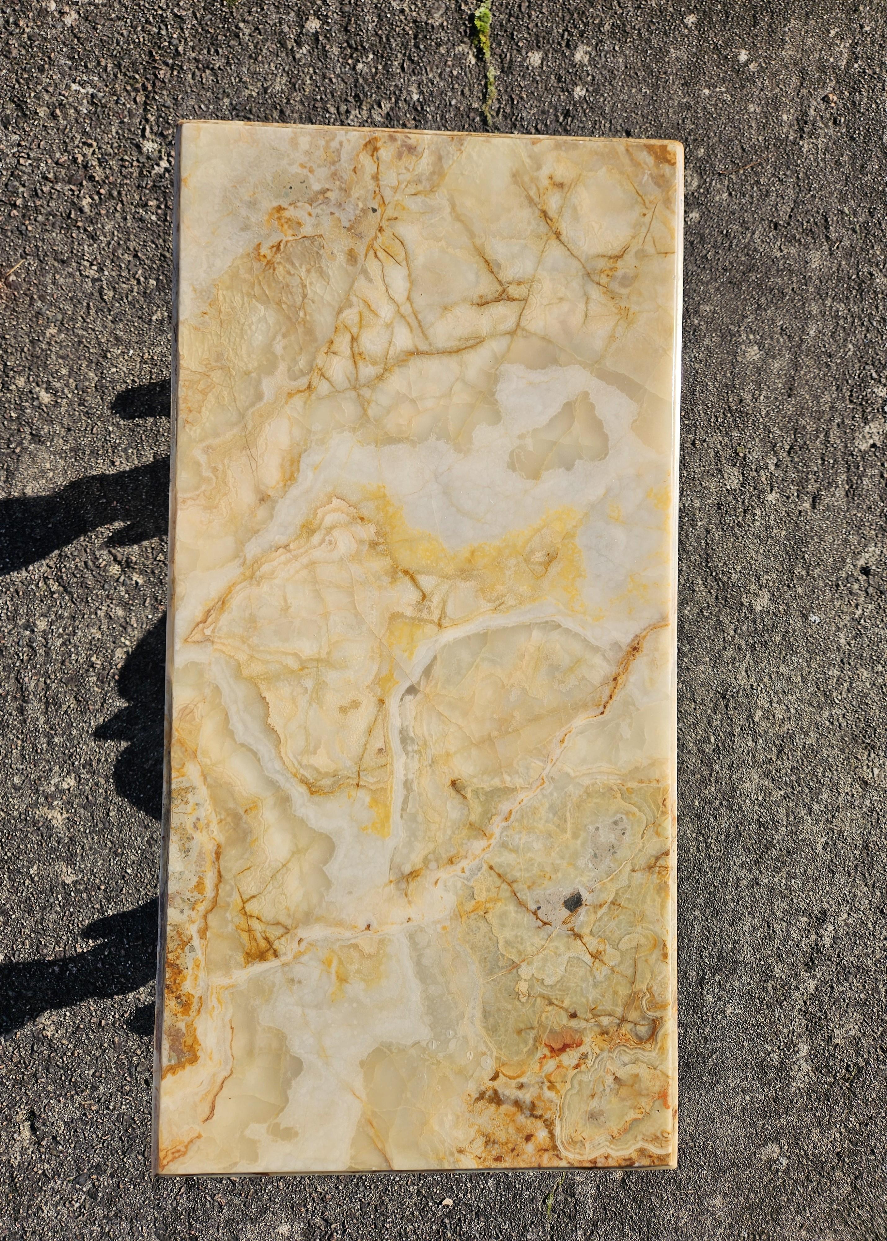 Vintage Onyx Marble and Brass Coffee Table-Cocktail Table-Rococo Style 60s 8