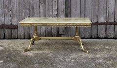 Vintage Onyx Marble & Brass Coffee Table-Cocktail Table-Lounge Table-60s