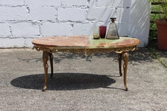 Vintage Onyx Marble & Brass Coffee Table-Cocktail Table-Lounge Table-60s