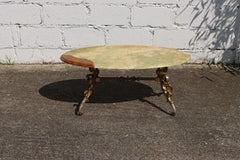 Vintage Onyx Marble & Brass Coffee Table-Cocktail Table-Lounge Table-70s