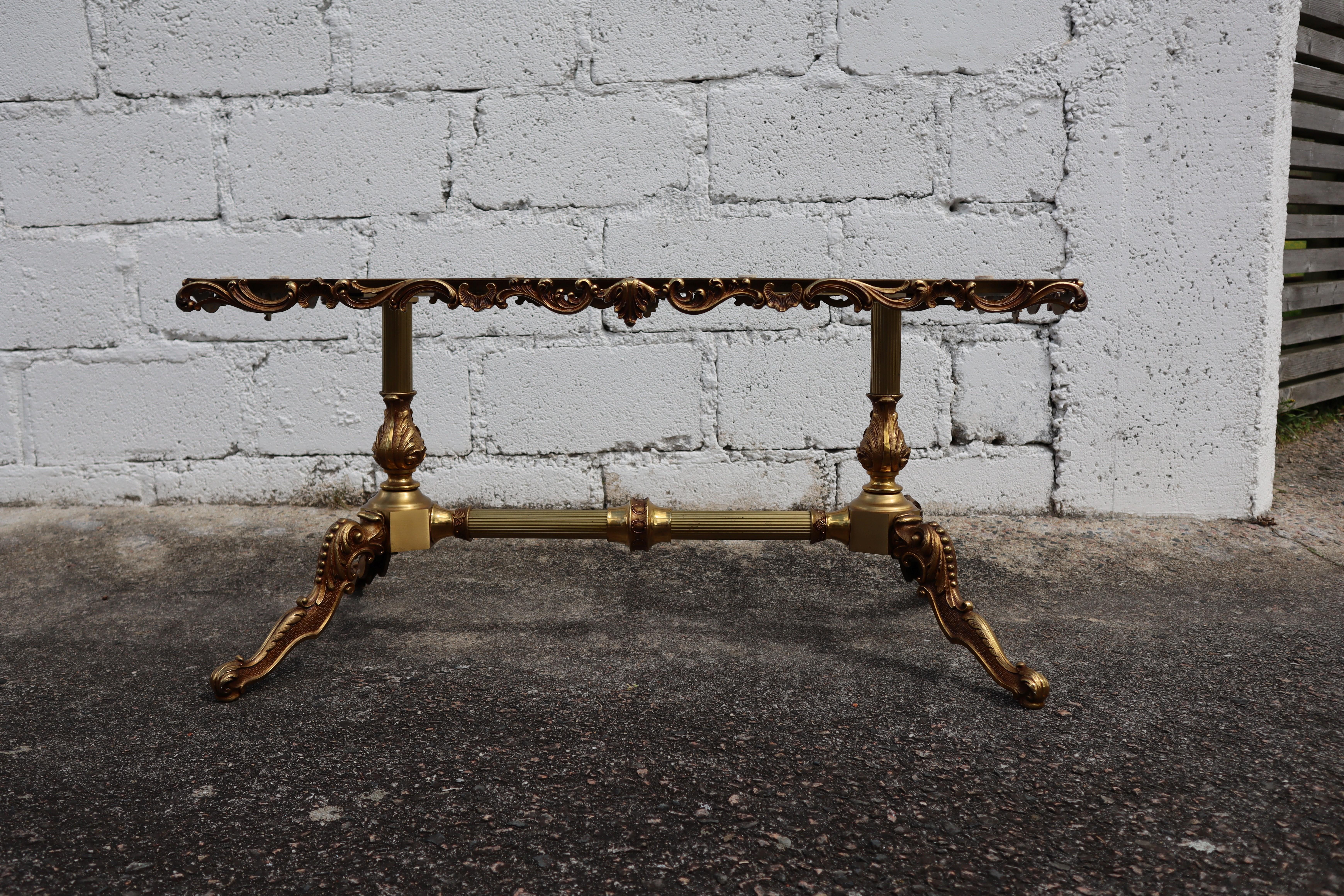 Vintage Onyx Marble &Bronze Coffee Table-Cocktail Table-Lounge Table-70s For Sale 11