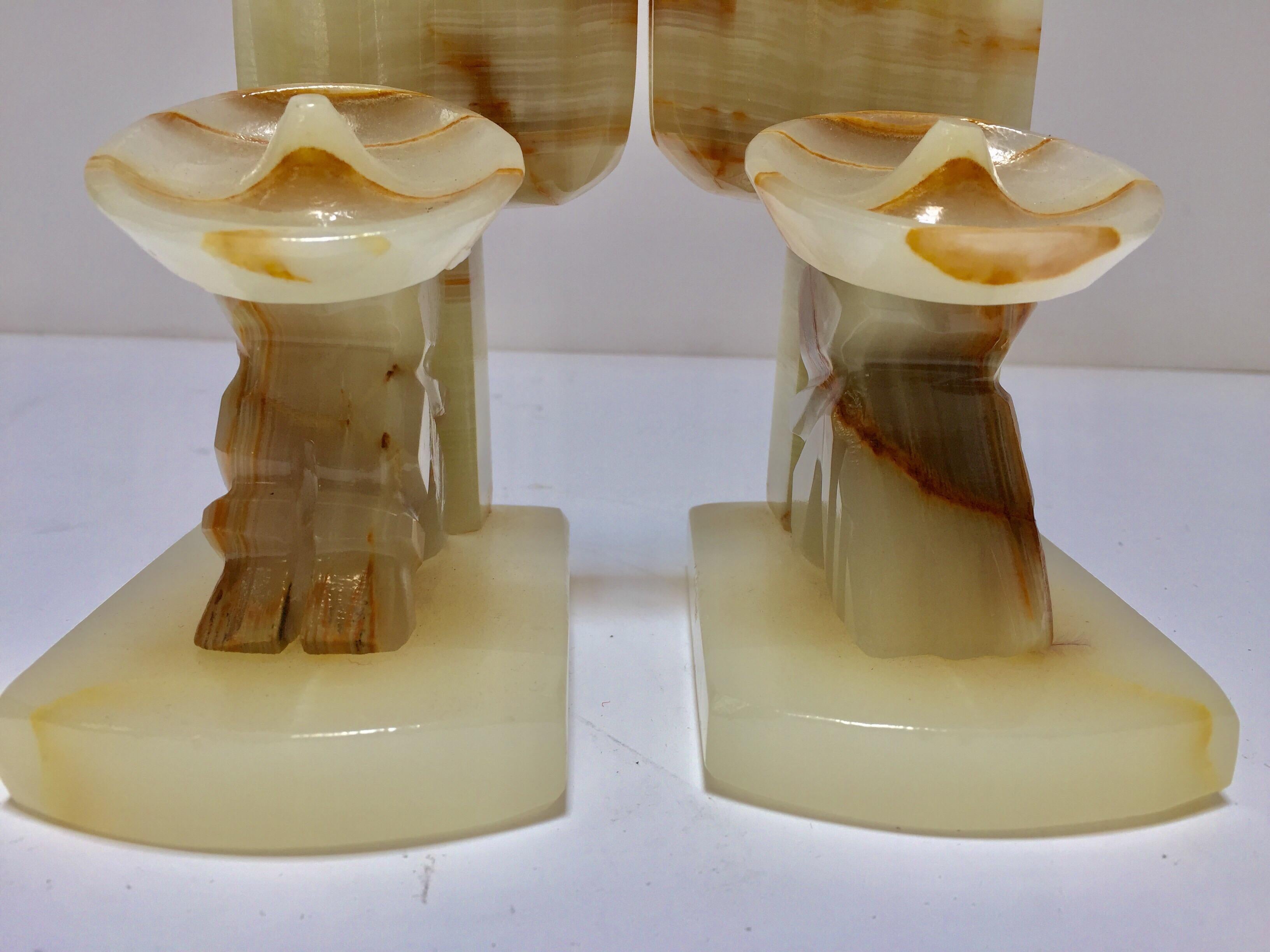 Vintage Onyx Mexican with Sombreros Bookends 3