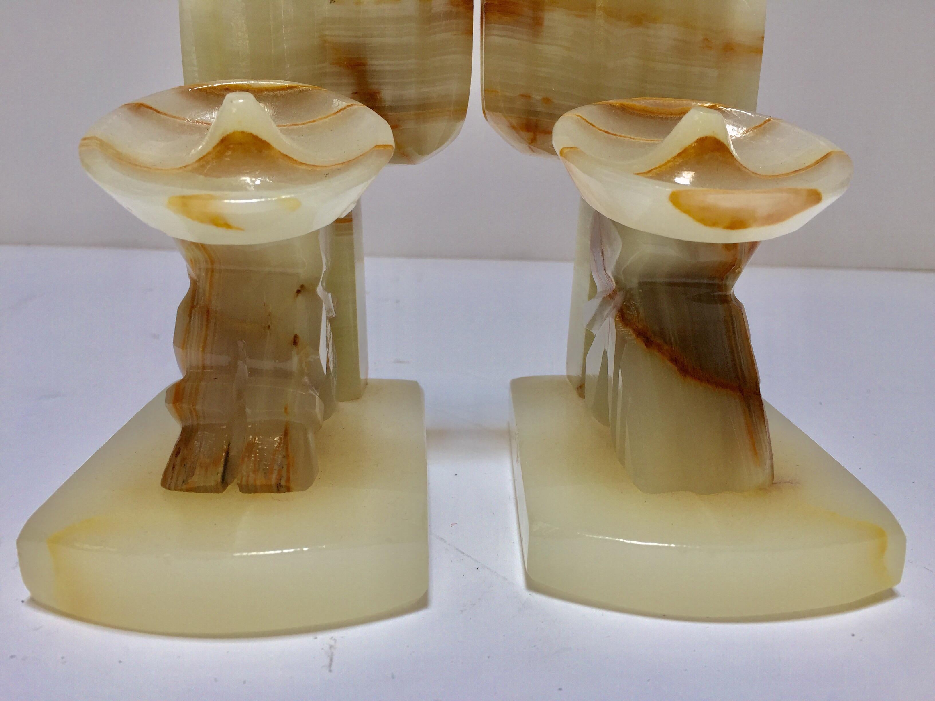 Vintage Onyx Mexican with Sombreros Bookends 4
