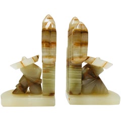 Vintage Onyx Mexican with Sombreros Bookends