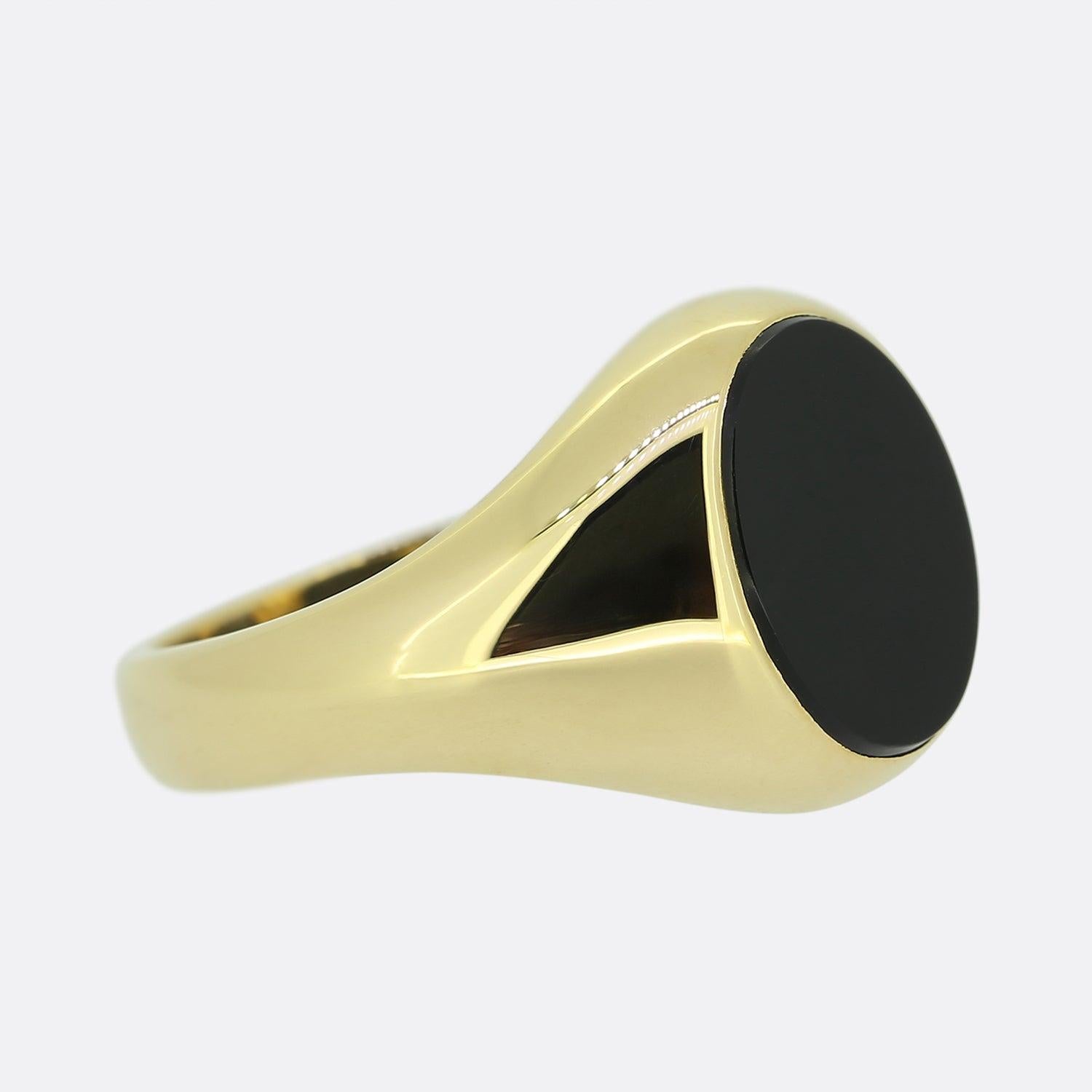 Oval Cut Vintage Onyx Signet Ring