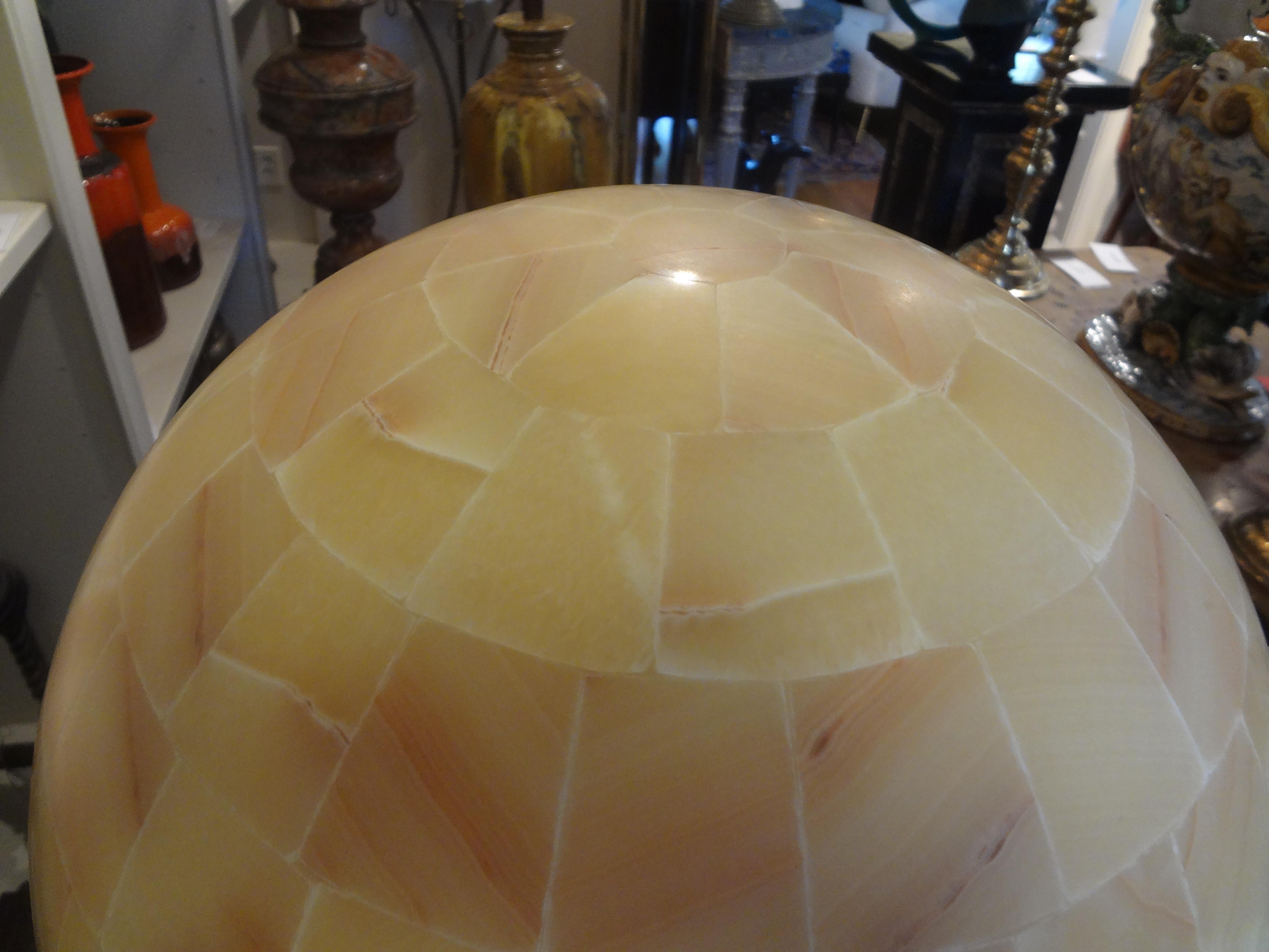Unknown Large Vintage Onyx Sphere Lamp For Sale