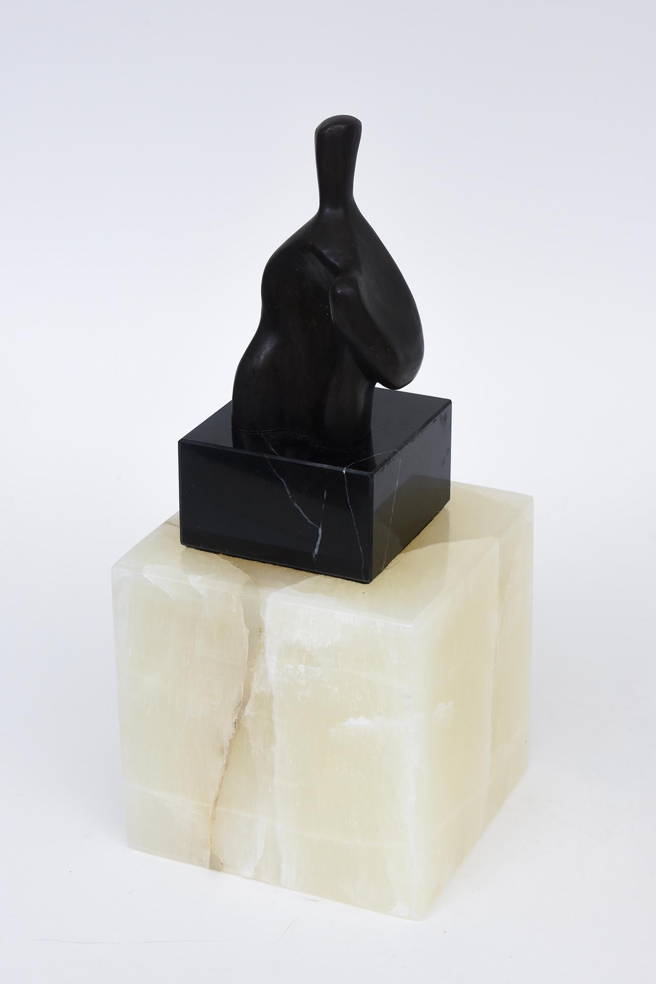 Vintage Onyx Square Large Bookends or Sculpture Pedestals For Sale 4