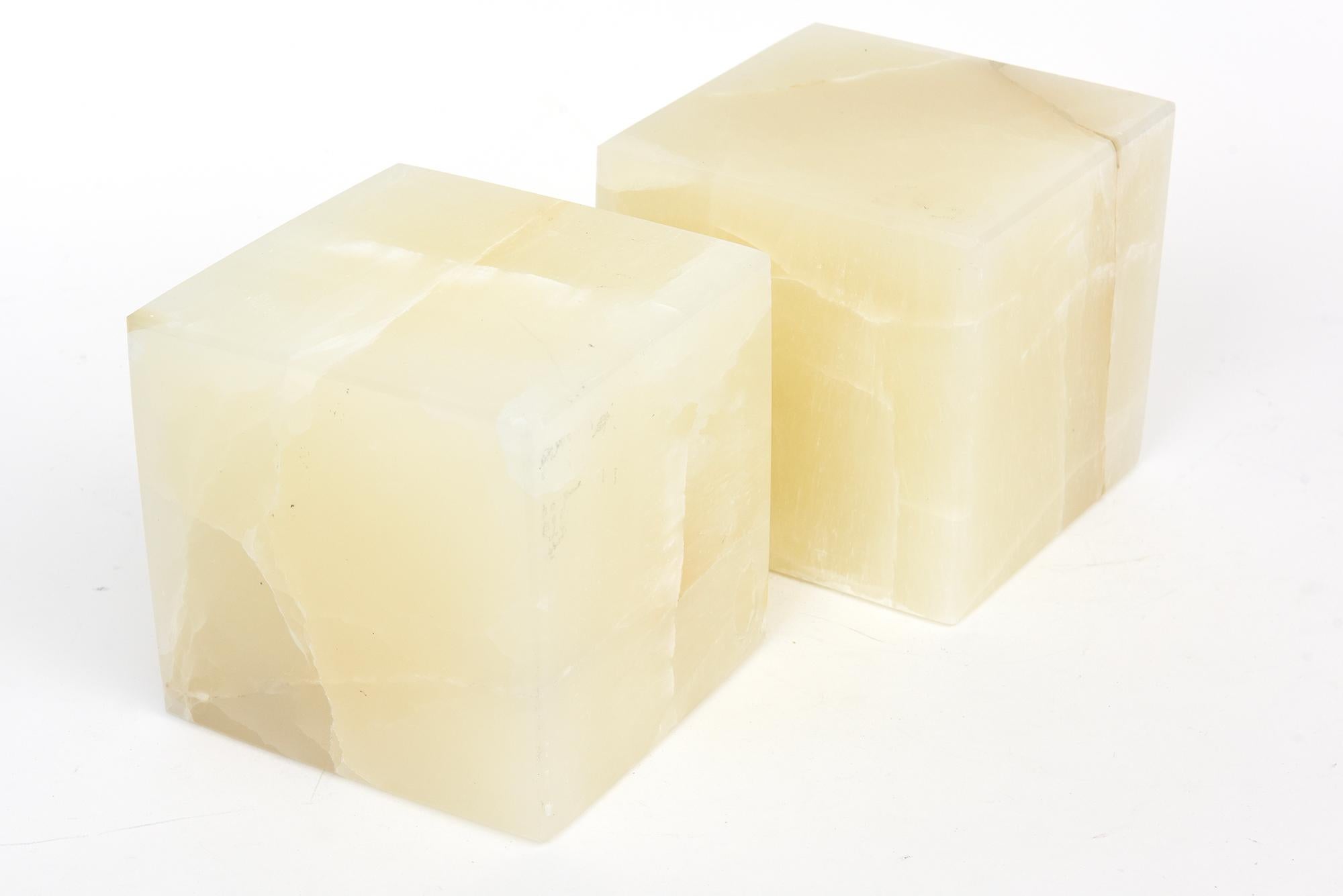 American Vintage Onyx Square Large Bookends or Sculpture Pedestals For Sale
