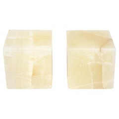 Vintage Onyx Square Large Bookends or Sculpture Pedestals