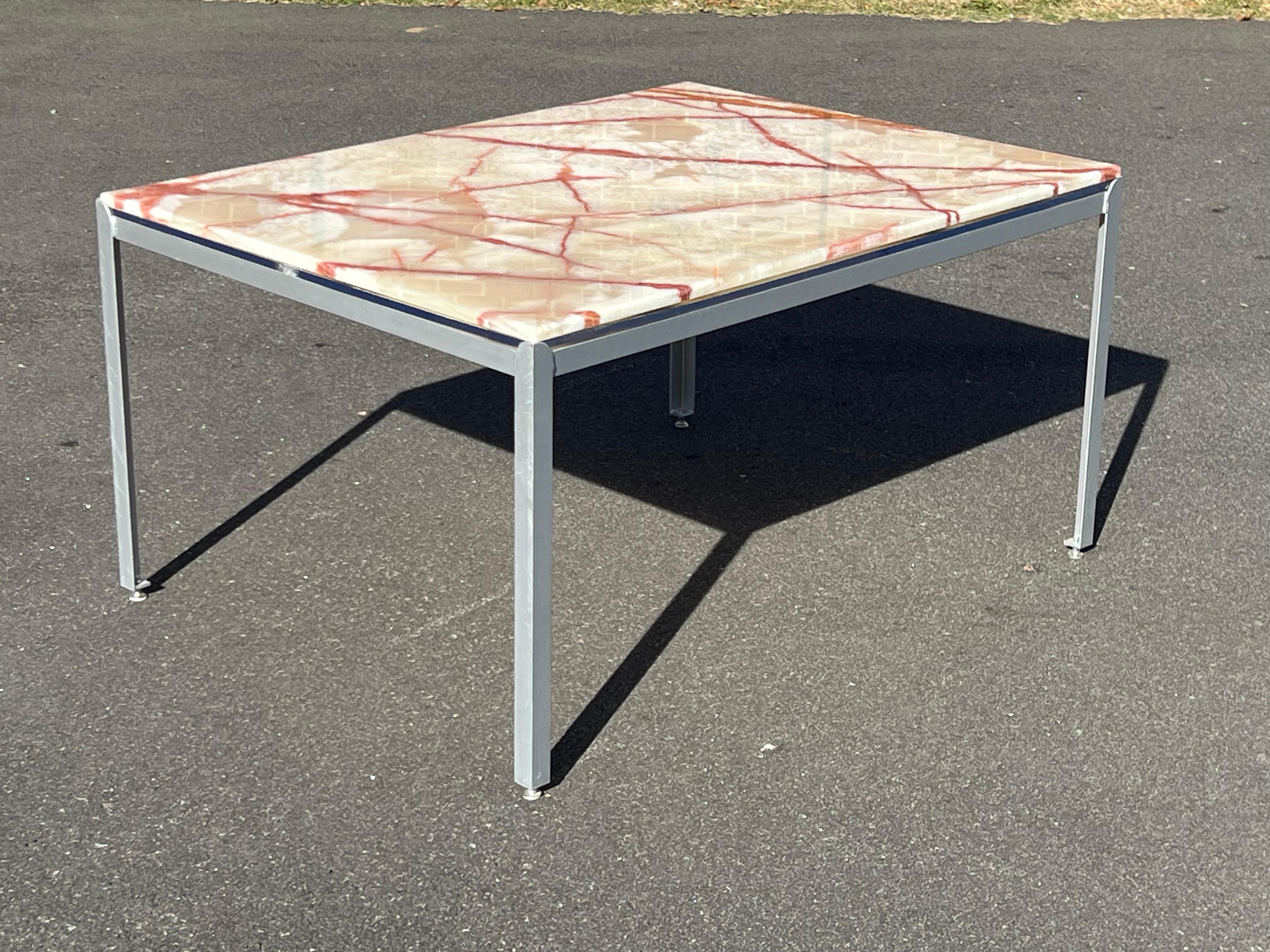 Post-Modern Vintage Onyx Stone Dining Table For Sale
