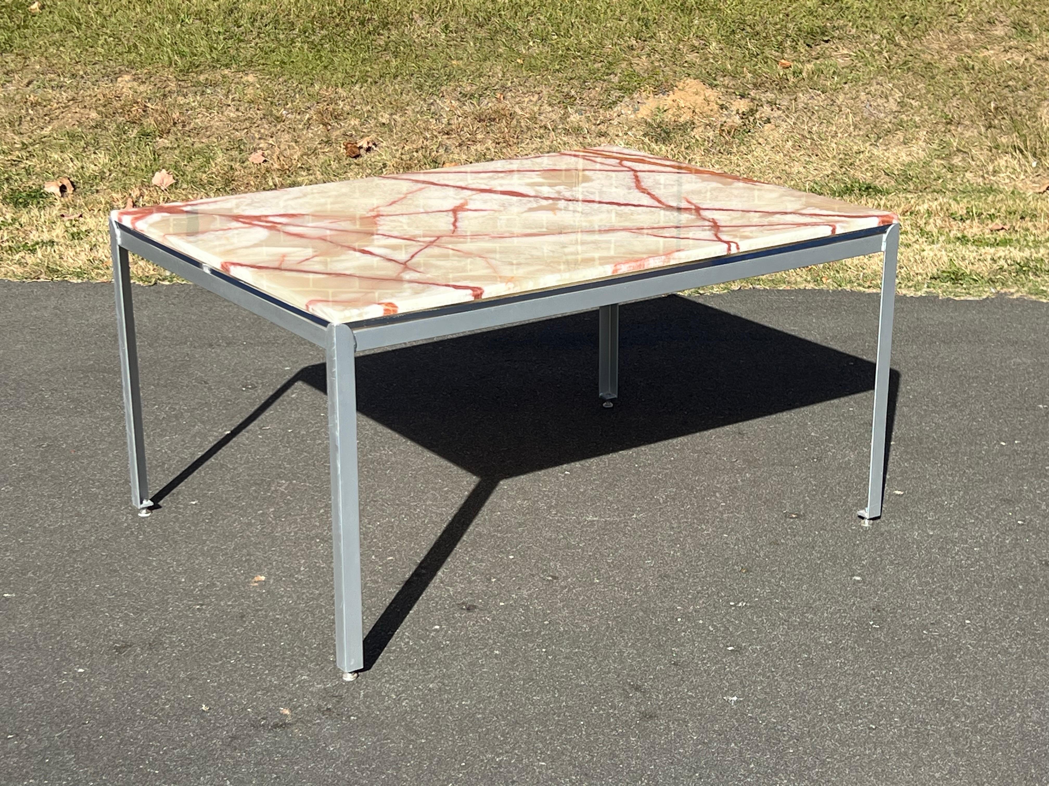 Late 20th Century Vintage Onyx Stone Dining Table For Sale