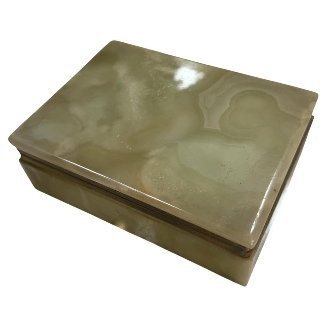 Vintage Onyx Stone Trinket oder Schmuck-Box