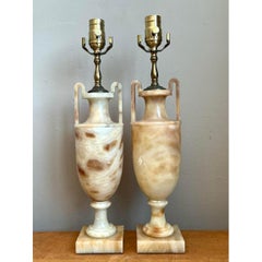Vintage Onyx Urn Lamps - A Pair