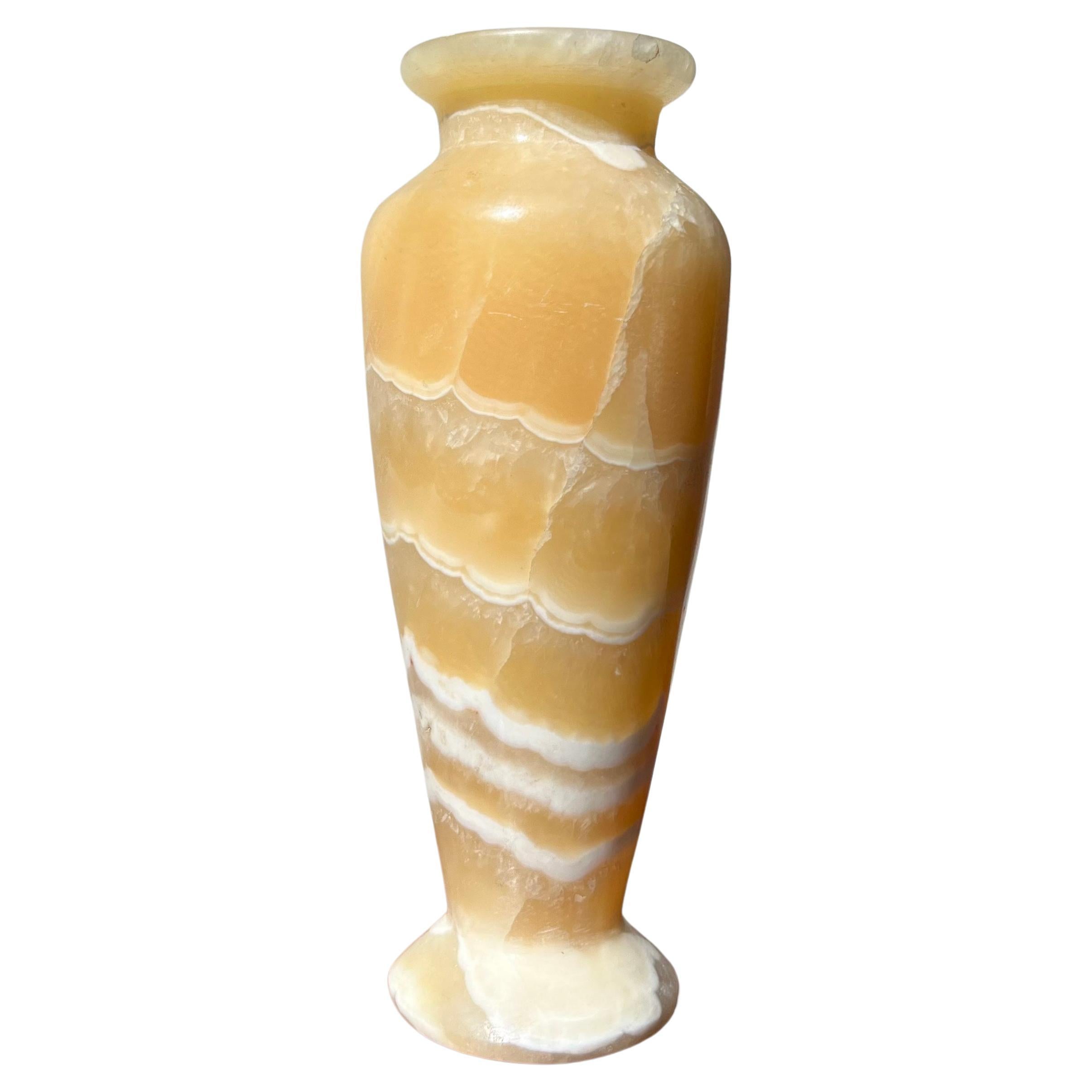 Vintage Onyx Vase in Lemon Curd Yellow, 1960s For Sale at 1stDibs