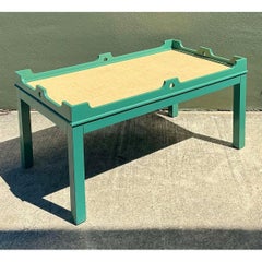 Vintage Oomph Lacquered Coffee Table With Seagrass Top