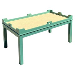 Vintage Oomph Lacquered Coffee Table With Seagrass Top
