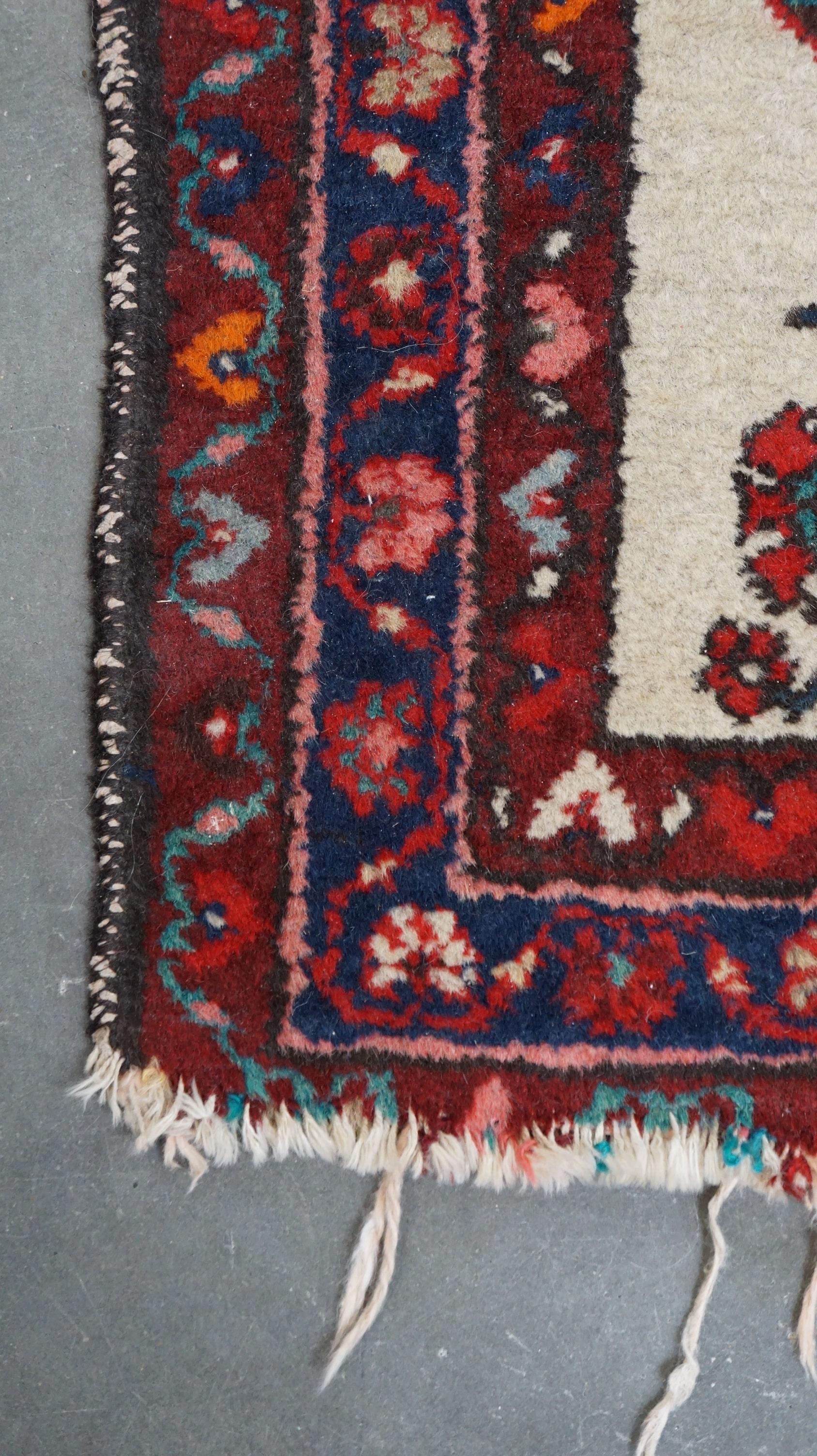 Cotton Vintage rug with bright colors, 100x80cm For Sale