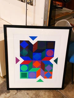 Vintage Op Art Serigraph by Victor Vasarely, circa 1970s