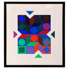 Vintage Op Art Serigraph by Victor Vasarely, circa 1970s